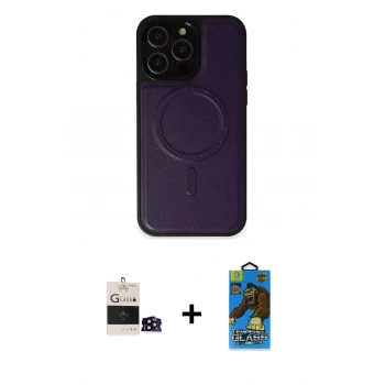MARSİLYAN™- iPhone 14 Pro Max Kılıf Zirve Işık Serisi - Siyah 18D Cam Ekran Koruyucu + Bilvis Titan Kamera Lens - SH
