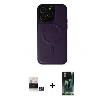 MARSİLYAN™- iPhone 14 Pro Max Kılıf Zirve Işık Serisi - Siyah 360 Mat Full Body Arka Koruyucu + Bilvis Titan Kamera Lens - GS