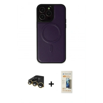 MARSİLYAN™- iPhone 14 Pro Max Kılıf Zirve Işık Serisi - Siyah 6D Mat Seramik Hayalet Nano Ekran Koruyucu + Raze Metal Kamera Lens - GD