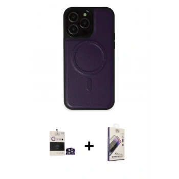 MARSİLYAN™- iPhone 14 Pro Max Kılıf Zirve Işık Serisi - Siyah Bilvis 3D Mat Cam Ekran Koruyucu + Bilvis Titan Kamera Lens - GS