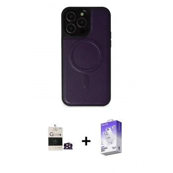 MARSİLYAN™- iPhone 14 Pro Max Kılıf Zirve Işık Serisi - Siyah Bilvis 5in1 3D Magic Cam Ekran Koruyucu + Bilvis Titan Kamera Lens - GD