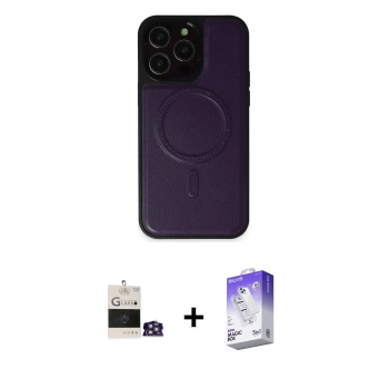 MARSİLYAN™- iPhone 14 Pro Max Kılıf Zirve Işık Serisi - Siyah Bilvis 5in1 3D Magic Cam Ekran Koruyucu + Bilvis Titan Kamera Lens - GS