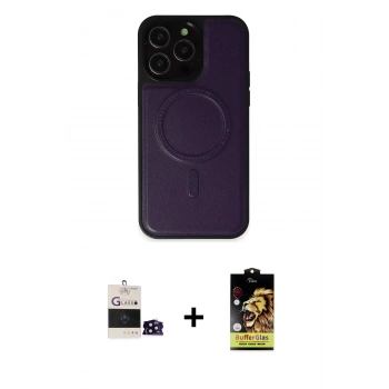 MARSİLYAN™- iPhone 14 Pro Max Kılıf Zirve Işık Serisi - Siyah Buffer Cam Ekran Koruyucu + Bilvis Titan Kamera Lens - SH