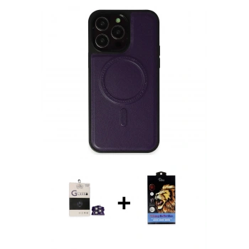 MARSİLYAN™- iPhone 14 Pro Max Kılıf Zirve Işık Serisi - Siyah Buffer Hayalet Cam Ekran Koruyucu + Bilvis Titan Kamera Lens - GS
