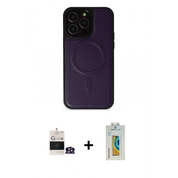 MARSİLYAN™- iPhone 14 Pro Max Kılıf Zirve Işık Serisi - Siyah Polymer Nano Ekran Koruyucu + Bilvis Titan Kamera Lens - GD