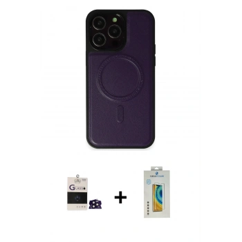 MARSİLYAN™- iPhone 14 Pro Max Kılıf Zirve Işık Serisi - Siyah Polymer Nano Ekran Koruyucu + Bilvis Titan Kamera Lens - DNMR