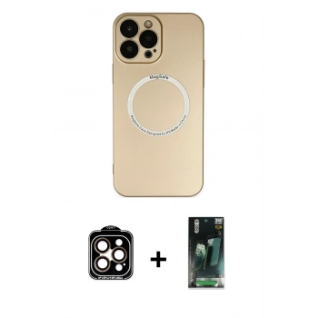 MARSİLYAN™- iPhone 14 Pro Max Kılıf Zirve Klasik Prime - Şeffaf 360 Full Body Arka Koruyucu + PVD Metal Kamera Lens - TU