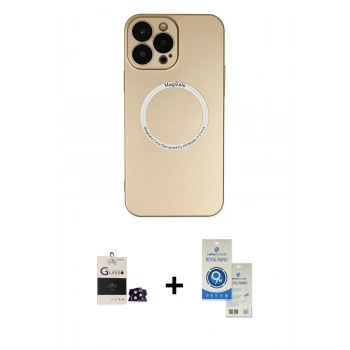 MARSİLYAN™- iPhone 14 Pro Max Kılıf Zirve Klasik Prime - Şeffaf Royal Nano Ekran Koruyucu + Bilvis Titan Kamera Lens - SH