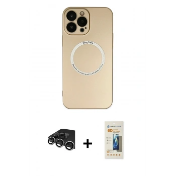 MARSİLYAN™- iPhone 14 Pro Max Kılıf Zirve Klasik Prime - Siyah 6D Mat Seramik Hayalet Nano Ekran Koruyucu + Raze Metal Kamera Lens - GS