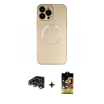 MARSİLYAN™- iPhone 14 Pro Max Kılıf Zirve Klasik Prime - Siyah Buffer Cam Ekran Koruyucu + Raze Metal Kamera Lens - GS