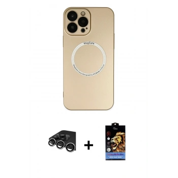 MARSİLYAN™- iPhone 14 Pro Max Kılıf Zirve Klasik Prime - Siyah Buffer Hayalet Cam Ekran Koruyucu + Raze Metal Kamera Lens - GS