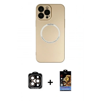 MARSİLYAN™- iPhone 14 Pro Max Kılıf Zirve Klasik Prime - Siyah Buffer Hayalet Cam Ekran Koruyucu + PVD Metal Kamera Lens - TU