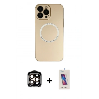 MARSİLYAN™- iPhone 14 Pro Max Kılıf Zirve Klasik Prime - Siyah Joko 5D Cam + PVD Metal Kamera Lens - TU