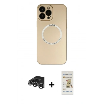 MARSİLYAN™- iPhone 14 Pro Max Kılıf Zirve Klasik Prime - Siyah Mat Seramik Nano Ekran Koruyucu + Raze Metal Kamera Lens - GS