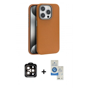 MARSİLYAN™- iPhone 14 Pro Max Kılıf Zirve Modern Prime - Şeffaf Royal Nano Ekran Koruyucu + PVD Metal Kamera Lens - TU