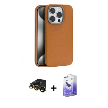 MARSİLYAN™- iPhone 14 Pro Max Kılıf Zirve Modern Prime - Siyah Bilvis 5in1 5D Magic Hayalet Cam Ekran Koruyucu + Raze Metal Kamera Lens - GD