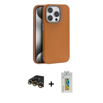 MARSİLYAN™- iPhone 14 Pro Max Kılıf Zirve Modern Prime - Siyah Polymer Nano Ekran Koruyucu + Raze Metal Kamera Lens - GD