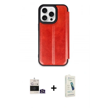 MARSİLYAN™- iPhone 14 Pro Max Kılıf Zirve Yansıma Serisi - Şeffaf Pasifik Cam Ekran Koruyucu + Bilvis Titan Kamera Lens - GS