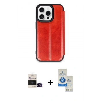 MARSİLYAN™- iPhone 14 Pro Max Kılıf Zirve Yansıma Serisi - Şeffaf Royal Nano Ekran Koruyucu + Bilvis Titan Kamera Lens - SH