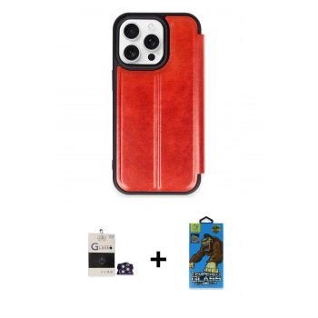 MARSİLYAN™- iPhone 14 Pro Max Kılıf Zirve Yansıma Serisi - Siyah 18D Cam Ekran Koruyucu + Bilvis Titan Kamera Lens - GS