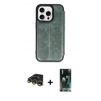 MARSİLYAN™- iPhone 14 Pro Max Kılıf Zirve Yansıma Serisi - Siyah 360 Mat Full Body Arka Koruyucu + Raze Metal Kamera Lens - GD