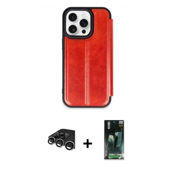 MARSİLYAN™- iPhone 14 Pro Max Kılıf Zirve Yansıma Serisi - Siyah 360 Mat Full Body Arka Koruyucu + Raze Metal Kamera Lens - GS