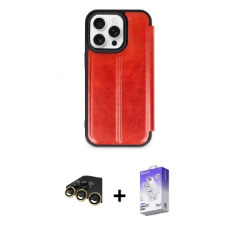 MARSİLYAN™- iPhone 14 Pro Max Kılıf Zirve Yansıma Serisi - Siyah Bilvis 5in1 3D Magic Cam Ekran Koruyucu + Raze Metal Kamera Lens - GD