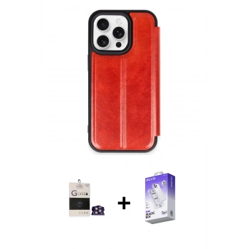 MARSİLYAN™- iPhone 14 Pro Max Kılıf Zirve Yansıma Serisi - Siyah Bilvis 5in1 3D Magic Cam Ekran Koruyucu + Bilvis Titan Kamera Lens - GS