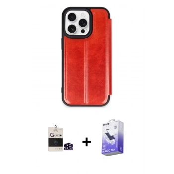 MARSİLYAN™- iPhone 14 Pro Max Kılıf Zirve Yansıma Serisi - Siyah Bilvis 5in1 5D Magic Hayalet Cam Ekran Koruyucu + Bilvis Titan Kamera Lens - SH