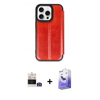 MARSİLYAN™- iPhone 14 Pro Max Kılıf Zirve Yansıma Serisi - Siyah Bilvis 5in1 5D Magic Hayalet Cam Ekran Koruyucu + Bilvis Titan Kamera Lens - GS