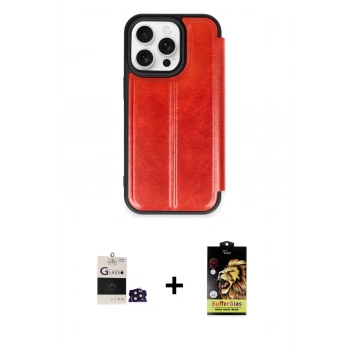 MARSİLYAN™- iPhone 14 Pro Max Kılıf Zirve Yansıma Serisi - Siyah Buffer Cam Ekran Koruyucu + Bilvis Titan Kamera Lens - DNMR