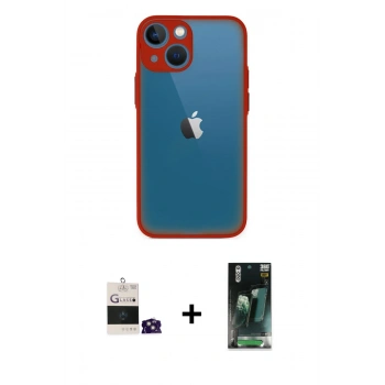 MARSİLYAN™- iPhone 15 Kılıf Ahenk Çizgi Serisi - Şeffaf 360 Full Body Arka Koruyucu + Bilvis Titan Kamera Lens - YL