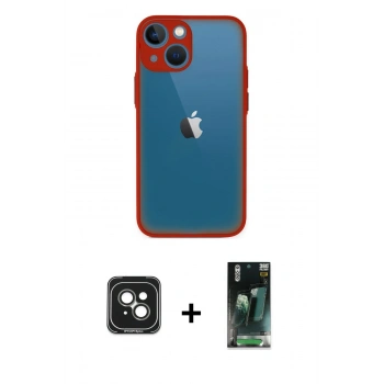 MARSİLYAN™- iPhone 15 Kılıf Ahenk Çizgi Serisi - Şeffaf 360 Full Body Arka Koruyucu + PVD Metal Kamera Lens - YL