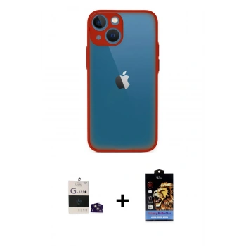 MARSİLYAN™- iPhone 15 Kılıf Ahenk Çizgi Serisi - Siyah Buffer Hayalet Cam Ekran Koruyucu + Bilvis Titan Kamera Lens - PE