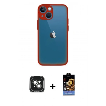 MARSİLYAN™- iPhone 15 Kılıf Ahenk Çizgi Serisi - Siyah Buffer Hayalet Cam Ekran Koruyucu + PVD Metal Kamera Lens - YL