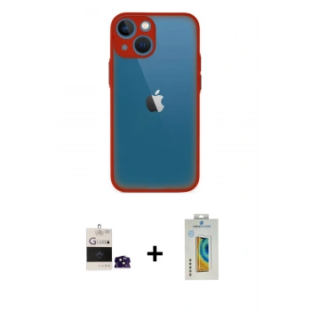 MARSİLYAN™- iPhone 15 Kılıf Ahenk Çizgi Serisi - Siyah Polymer Nano Ekran Koruyucu + Bilvis Titan Kamera Lens - SH