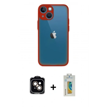 MARSİLYAN™- iPhone 15 Kılıf Ahenk Çizgi Serisi - Siyah Polymer Nano Ekran Koruyucu + PVD Metal Kamera Lens - TU