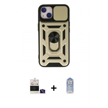 MARSİLYAN™- iPhone 15 Kılıf Ahenk Klasik - Siyah Joko Magic 5D Cam + Bilvis Titan Kamera Lens - PE