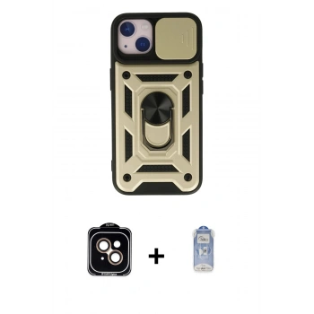 MARSİLYAN™- iPhone 15 Kılıf Ahenk Klasik - Siyah Joko Magic 5D Cam + PVD Metal Kamera Lens - TU