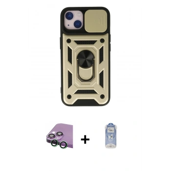 MARSİLYAN™- iPhone 15 Kılıf Ahenk Klasik - Siyah Joko Magic 5D Cam + Raze Metal Kamera Lens - YL