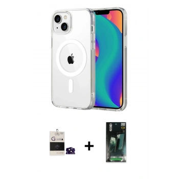MARSİLYAN™- iPhone 15 Kılıf Ahenk Minimal Serisi - Siyah 360 Mat Full Body Arka Koruyucu + Bilvis Titan Kamera Lens - SH