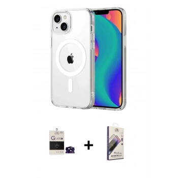 MARSİLYAN™- iPhone 15 Kılıf Ahenk Minimal Serisi - Siyah Bilvis 3D Mat Cam Ekran Koruyucu + Bilvis Titan Kamera Lens - SH