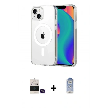 MARSİLYAN™- iPhone 15 Kılıf Ahenk Minimal Serisi - Siyah Joko Magic 5D Cam + Bilvis Titan Kamera Lens - PE