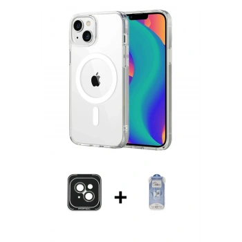 MARSİLYAN™- iPhone 15 Kılıf Ahenk Minimal Serisi - Siyah Joko Magic 5D Cam + PVD Metal Kamera Lens - YL