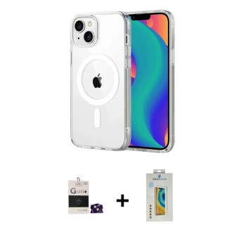 MARSİLYAN™- iPhone 15 Kılıf Ahenk Minimal Serisi - Siyah Polymer Nano Ekran Koruyucu + Bilvis Titan Kamera Lens - YL