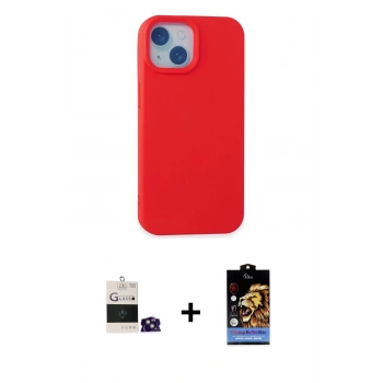 MARSİLYAN™- iPhone 15 Kılıf Ahenk Serisi - Siyah Buffer Hayalet Cam Ekran Koruyucu + Bilvis Titan Kamera Lens - YL