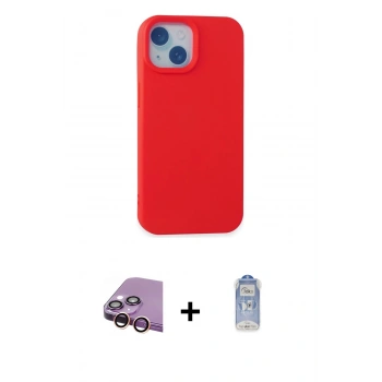 MARSİLYAN™- iPhone 15 Kılıf Ahenk Serisi - Siyah Joko Magic 5D Cam + Raze Metal Kamera Lens - PE