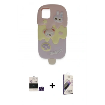 MARSİLYAN™- iPhone 15 Kılıf Akış Yansıma - Siyah Bilvis 3D Mat Cam Ekran Koruyucu + Bilvis Titan Kamera Lens - PE