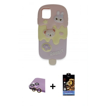 MARSİLYAN™- iPhone 15 Kılıf Akış Yansıma - Siyah Buffer Hayalet Cam Ekran Koruyucu + Raze Metal Kamera Lens - SI