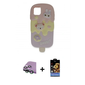 MARSİLYAN™- iPhone 15 Kılıf Akış Yansıma - Siyah Buffer Hayalet Cam Ekran Koruyucu + Raze Metal Kamera Lens - YL